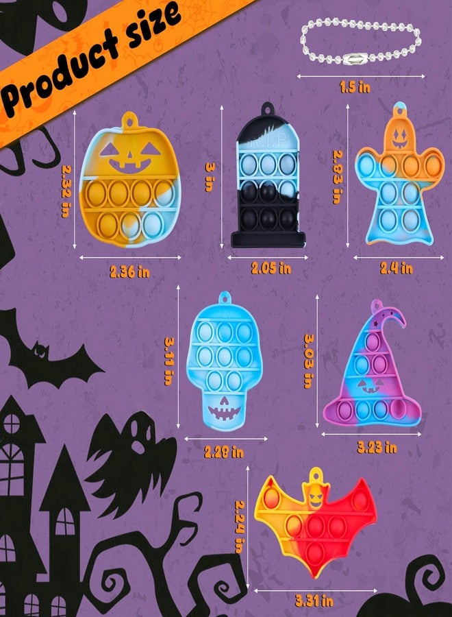 JDSTY Halloween Party Favors for Kids, 24 Pack Halloween Fidget Sensory Pop Toys for Halloween Goodie Bag Stuffers with Keychain for Kids Boys Girls for Halloween Treat Bags Gifts Stress Relief - Image 2